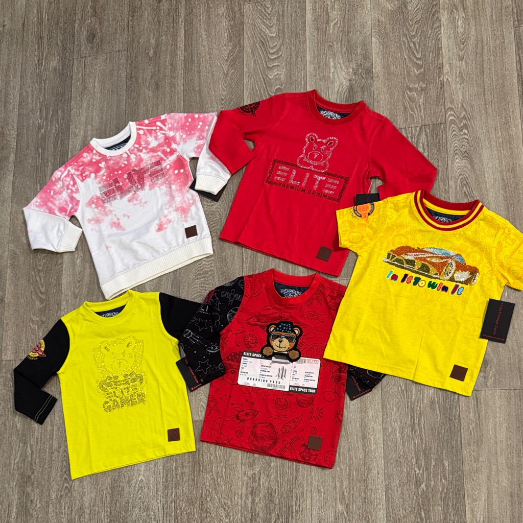 Nwt Elite Premium Denim Boys Tops Bundle Of 5, Size 4-5